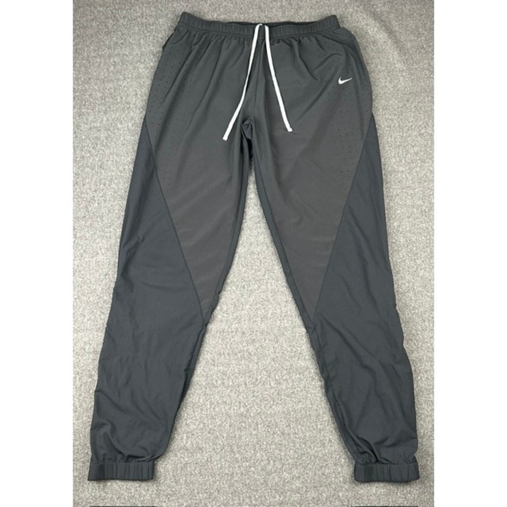 Nike Dri-FIT Mens Running Pants Gray Perforated Joggers 583159-010 Small